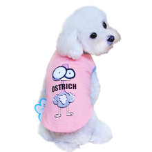 憨憨宠 狗狗衣服 宠物衣服春夏装 小狗吉娃娃贵宾比熊泰迪衣服宠物用品 狗衣服春夏装 粉色大眼鸵鸟 M码 胸围28-38CM适合4-9斤爱宠