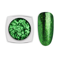 R·S NAIL 美甲铂金粉闪粉细银粉亮片亮粉云锦粉烟花粉金银多色美甲饰品批发 绿色 05