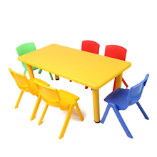 幼儿园 桌椅 幼儿园桌子 课桌书桌 写字桌 可升降幼儿园塑 学习桌-黄色（不含椅子）