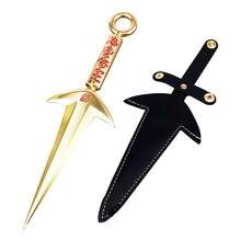 火影忍者苦无周边 四代目苦无 金色 合金模型苦无手里剑 22cm 玩具摆件 动漫苦无模型周边 四代目金色苦无22cm