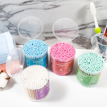 凡妮霖 竹棉签 双头一次性竹棒棉签 纯棉花 掏耳朵化妆清洁棉棒 200支装 蓝色