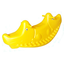 loveforever跷跷板幼儿园双人摇马儿童木马宝宝室内环保加厚长颈鹿翘翘板 黄色鳄鱼