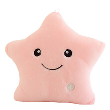 七彩发光抱枕公仔毛绒玩具星星泰迪熊创意浪漫礼品送女生 幸运星 发光款白色