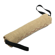 工作犬训练用品训犬扑护袖咬枕训狗用品宠物用品德牧马犬罗威那杜宾边牧训练玩具球飞盘响片咬不坏玩具球 大号细麻咬棒长30cm