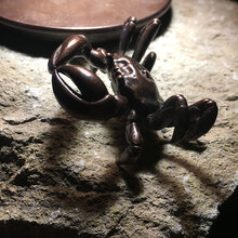 鶴壽堂纯铜螃蟹茶宠 纯铜纯手工精美螃蟹工艺品茶宠摆件 铜艺师傅手把件文房铜工艺品 茶道配件