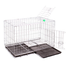 加粗角钢狗笼中大型犬泰迪金毛哈士奇狗笼子可折叠兔笼鸡笼犬笼大号宠物笼具 84*59*70cm