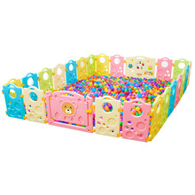 德驰（DECHI） 宝宝室内游戏围栏婴儿爬行垫学步家用栅栏乐园儿童安全防护栏游乐场滑滑梯 原款小熊经典款22+2