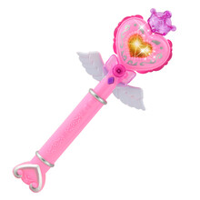 巴拉拉魔仙棒小女孩巴拉芭拉小魔仙玩具魔法棒音乐发光闪光棒女童过家家 迷你粉色爱心（透明袋包装）