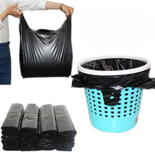 润欣 垃圾袋中号 手提背心式黑色垃圾袋加厚 黑色 加厚32*50cm(300只)