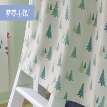 梦想小筑 大学生宿舍床帘上铺下铺寝室遮光床帘床围挡布女生小清新小森林床帘子遮光帘 【小森林】床帘2片+顶1片+压脚伸缩支架 高度1.2m
