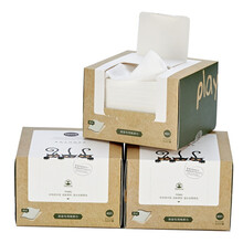 1905 化妆品工具纯棉美容巾一次性洗脸巾加厚洁面巾大尺寸旅行美容院擦脸纸巾点段卷式 【网纹40片点段式原木色盒装】