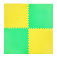 泡沫地垫100x100跆拳道加大加厚1米x1米加强防滑床垫门垫防摔垫1片价游乐场武术舞蹈大号一米 黄绿双色十字纹(1片价) 1米*1米*2厘米(1片)