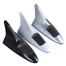 美蒂亚汽车防追尾LED爆闪灯8灯装饰太阳能鲨鱼鳍天线防追尾车顶改装汽车爆闪警示灯 银色  一个装