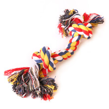Mr.dog 双结棉绳 绳结玩具 宠物玩具 洁齿磨牙 泰迪贵宾咬绳 幼犬推荐 中号约24CM长