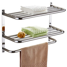慕尼 毛巾架 免打孔 酒店卫生间卫浴置物架3层浴室挂件三层浴巾架304不锈钢 三层浴巾架(47.5cm打孔装)