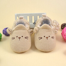 妙冠  宝宝鞋学步鞋春秋冬幼儿布鞋童鞋男女鞋婴儿鞋子软底棉鞋单鞋 米灰鼠 13码11.5cm6-15个月）