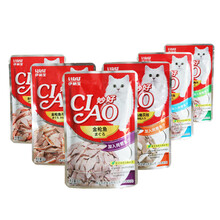 伊纳宝妙好猫零食 猫罐头金枪鱼湿粮包混拼60g*12包