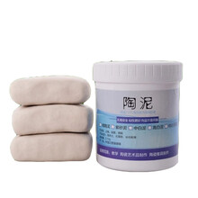 陶泥粘土雕塑泥 DIY手工美术陶艺泥软陶泥土 景德镇玩具陶泥陶土（偏远地区邮费另算，请咨询客服） 中白泥1桶送木质5件套工具