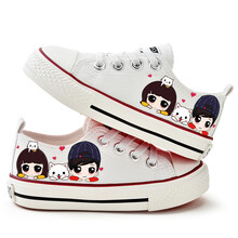 卜丁儿童帆布鞋女童小白鞋2021夏季透气韩版新款男童宝宝布鞋卡通板鞋 白色 28码内长18/适合脚长17.5