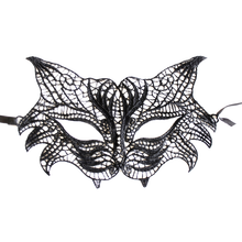 欢乐派对 万圣节圣诞节元旦年会蕾丝面具万圣节面具夜店化妆舞会面具公主面具女性感面具蕾丝不定型半脸面具 蕾丝大狐狸面具