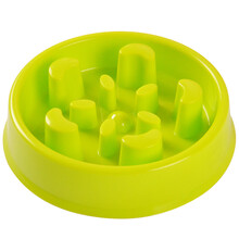 宠哆哆 宠物慢食碗 狗碗小狗狗食盆泰迪金毛饭盆小型犬幼犬 单碗缓食防噎饭碗 绿色(碗口18cm高4.5cm) 宠物防噎慢食碗