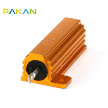 PAKAN  RX24黄金铝壳电阻  50W功率电阻 线绕固定电阻器 50W 100RJ 100欧姆 (1个)