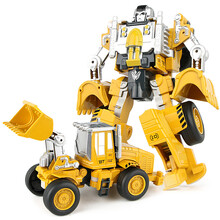 RONGDA 合金变形玩具 大战神机器人套装工程车模型 变形五合一合体玩具 男孩玩具礼物礼盒 合金捷速钢爪