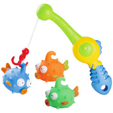 俏娃宝贝 洗澡戏水玩具婴幼儿0-1-3周岁浴室花洒喷水转转乐钓鱼玩具可爱海洋动物套装儿童礼物 大鱼杆钓钓乐带喷水鱼套装