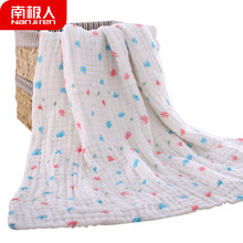 南极人（Nanjiren） 婴儿浴巾棉纱浴巾空气棉12层蜂窝纱布婴幼儿新生儿宝宝小毯子 小飞机 105*105cm