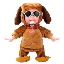 抖音同款 会说话的洋娃娃 智能磁控吃雪糕娃娃 仿真电动毛绒玩具狗会哭笑唱歌跳舞儿童玩具男女孩礼物 小狗骨  雪糕娃娃