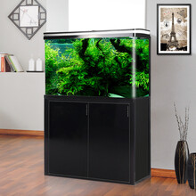 森森 鱼缸 水族箱 金鱼缸 小型 玻璃鱼缸 大中型 生态客厅鱼缸 HWR-800D底滤黑色(0.8米长30宽)