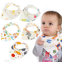 双漫婴儿口水巾 纯棉三角巾宝宝吃饭围嘴围兜宝宝口水兜新生儿 小号5条装(女宝)