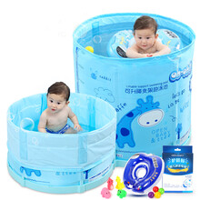 欧培（OPEN）婴儿支架游泳池 宝宝家庭游泳桶沐浴桶 免充气夹棉保温加厚可升降洗澡桶 森林探险夹棉款（送码L脖圈大礼包）