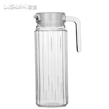 璃馆冷水壶玻璃壶凉水壶竖条壶大容量带盖果汁壶扎壶1100ml 扎壶啤酒壶 竖条壶