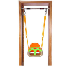 儿童秋千 三合一防翻荡秋千 宝宝室内户外玩具 室内门框(1米短杠+秋千椅+挂钩+连接带)