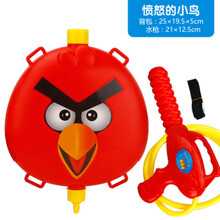 儿童背包式水枪戏水玩具小猪钢铁侠美国队长冰雪奇缘宝宝超大号抽水式戏水沙滩玩具男女孩3-6岁 红色愤怒小鸟