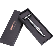 百利（BAILI）复古式双面剃须刀老式手动刮胡刀架加长手柄刀架不锈钢刀片式男士