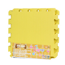 2件打9折 明德地垫PE 泡沫地垫宝宝爬行垫 婴儿爬爬垫 素面纯色十字纹树叶纹加厚拼接垫宝宝垫子 黄色 十字纹30*30*1.0cm【20片+边条】