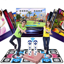 舞霸王 跳舞毯双人体感游戏机家用跳舞机单人跑步毯电脑电视双用动感子游戏毯 情人跳【无线款】+手柄+切水果+手舞足蹈+体感游戏 跳舞毯