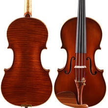 青歌 乐器QV412全手工独板提琴 成人考级演奏琴独板小提琴 QV412 E款欧料拼板4/4