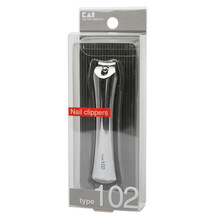 贝印（KAI）日本原装 指甲刀指甲钳防止飞溅设计 type102 弯刃KE0107