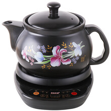 美味世家4升陶瓷智能全自动分体煎药壶中药壶养生壶电药锅煎药罐中药煲煎药机药锅煎药器汤锅砂锅 百合花4L药锅+黑底座