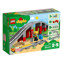 【乐高认证店】18新品乐高LEGO DUPLO得宝大颗粒1-3岁幼儿园宝宝益智启蒙拼装积木玩具 10872 火车桥梁与轨道