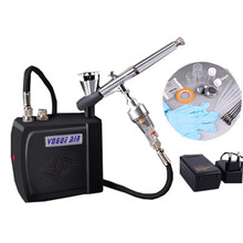高达军事模型上色喷漆工具套装 自动迷你气泵喷笔套装 迷你泵黑+0.2喷笔+电池套装