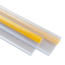 宽30/42/45/50/60/70/80mm货架标签条粘贴条透明卡条平面塑料条超市价格条卡槽价签条 1.2米 透明带布基胶 42mm【10条装】