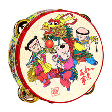 萌乐乐(MLL)婴儿玩具3-6-12个月宝宝拨浪鼓0-1-2岁男女新生儿乐器手摇铃鼓套装 吉祥手铃鼓