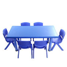 育才 环保防火板材 幼儿可升降书桌子 儿童学习桌 幼儿园课桌 宝宝餐桌长方桌 育才长方桌-蓝色大班