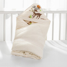 （金诺娇）婴儿抱被春秋冬季纯棉新生儿包被襁褓四季可脱胆款刚出生宝宝睡袋大红抱毯初生儿裹被包巾 8058（1米x1米加厚脱胆）彩棉