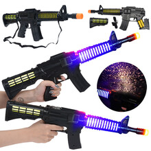 玩具枪电动声光语音八音枪冲锋枪M4冲锋枪男孩子玩具生日礼物 炫彩冲锋枪 迷彩绿/迷彩黑