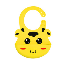 喜亲宝 婴儿硅胶围兜围嘴 宝宝吃饭防水口水兜 防水罩衣 食饭兜 黄色